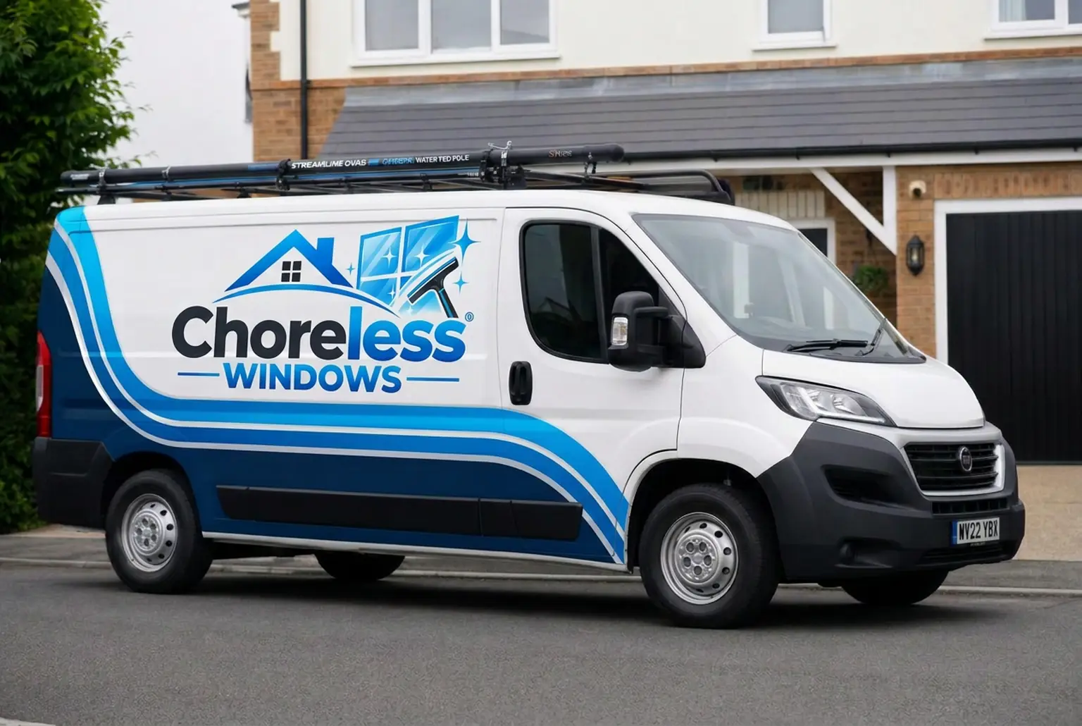 Choreless Windows branded van illustration